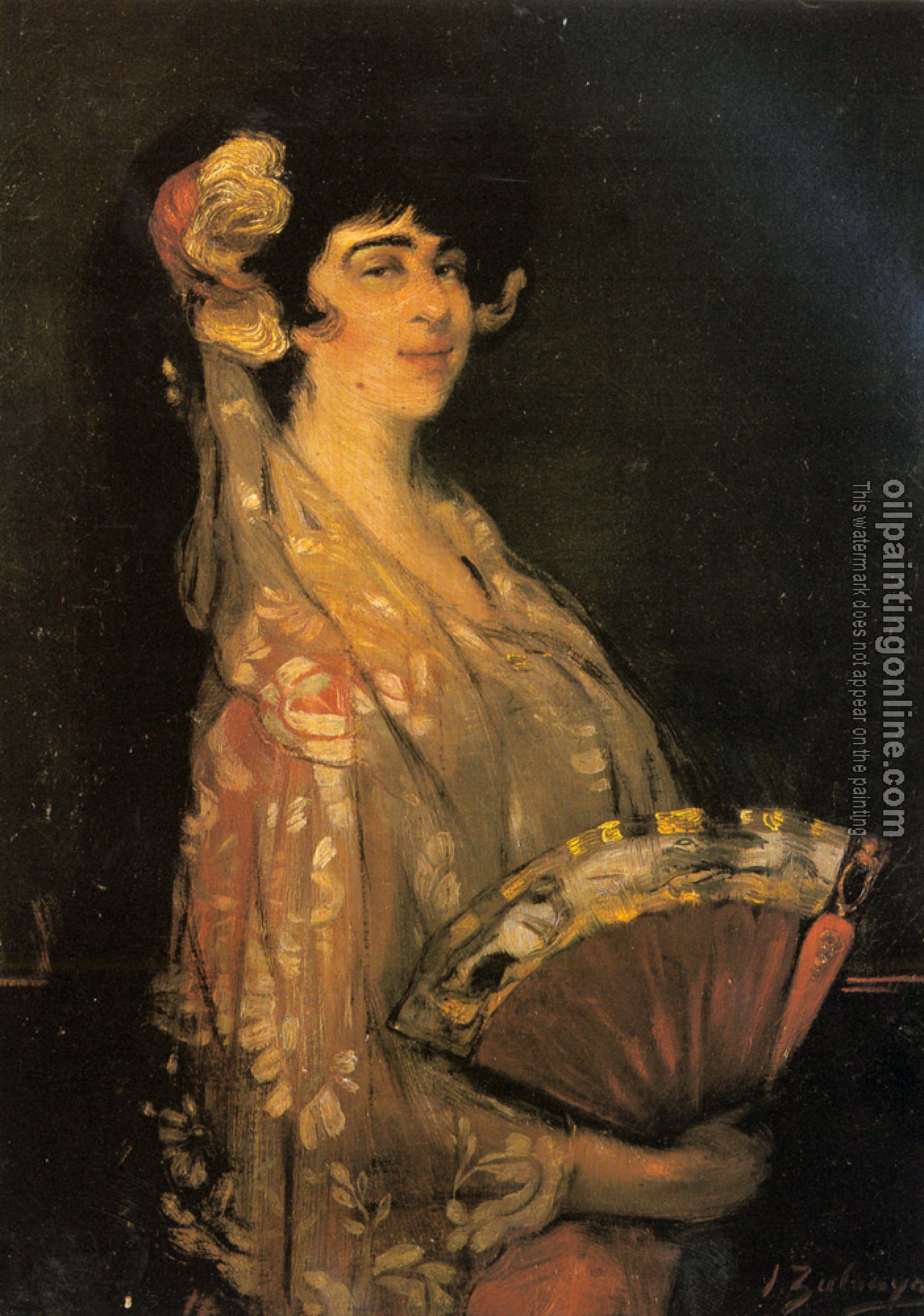 Zabaleta, Ignacio Zuloaga y - An Elegant Lady Fanning Herself